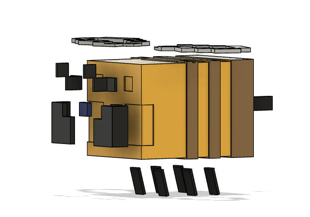 STL file Minecraft Bee 🐝・Design to download and 3D print・Cults